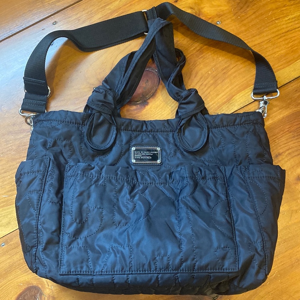 Marc Jacobs black diaper bag with changing pad